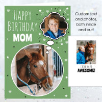 Fun Horse Mom Birthday Thought Bubble Photo Green