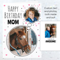 Fun Horse Mom Birthday Thought Bubble Photo White