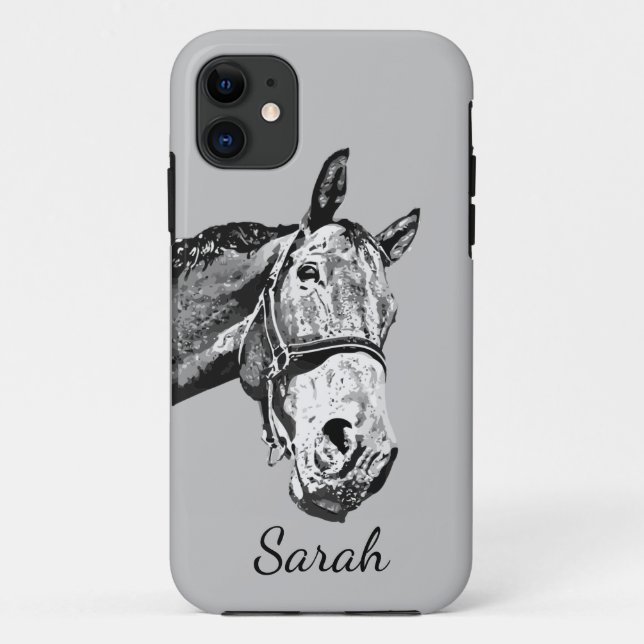 Fun Horse Peeking out Cartoon Animal to Customize Case-Mate iPhone Case (Back)