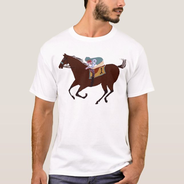 Fun Horse Racing Design T-Shirt (Front)