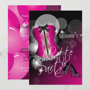 Fun Hot Pink Bachelorette Party Invitation