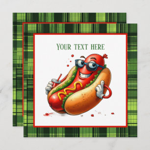 Fun hotdog lovers party invitation