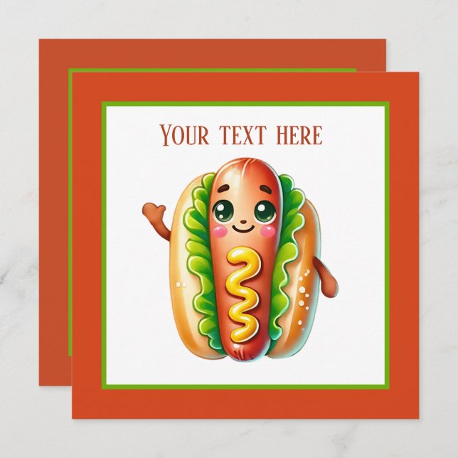 Fun hotdog lovers party  invitation (Front/Back)