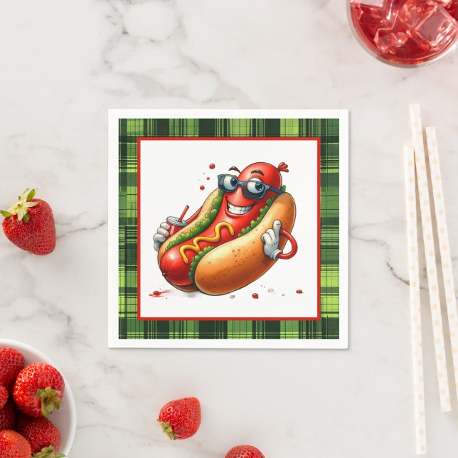 Fun hotdog lovers party  napkin (Insitu)