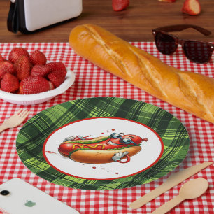 Fun hotdog lovers party paper plate