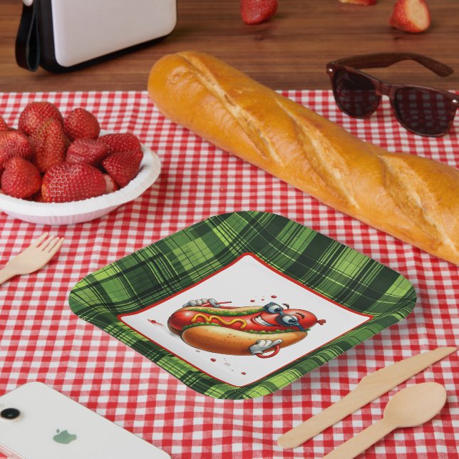 Fun hotdog lovers party  paper plate (Picnic)