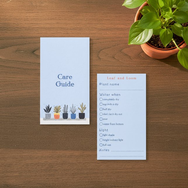 Fun house plants Care Guide Shop Orders Enclosure Card (Fun house plants Care Guide Shop Orders Enclosure Card.)