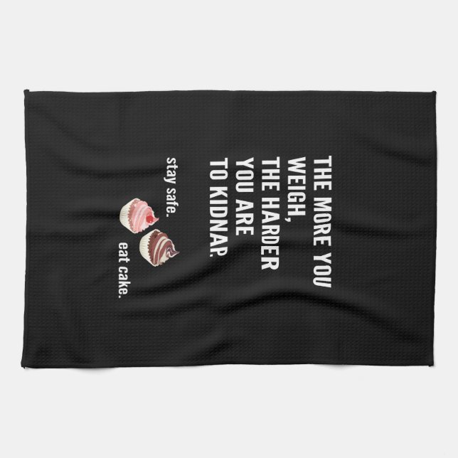 Fun, humor. Cake, cake, funny. anti diet Kitchen Towel (Horizontal)