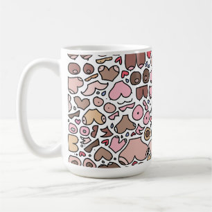 Fun humor neutral breast pattern coffee mug