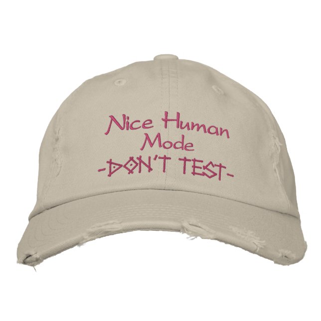 Fun Humorous  Embroidered Hat (Front)