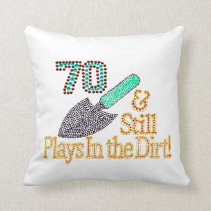Fun Humour Gardening 70th Birthday Gift for HER Throw Pillow