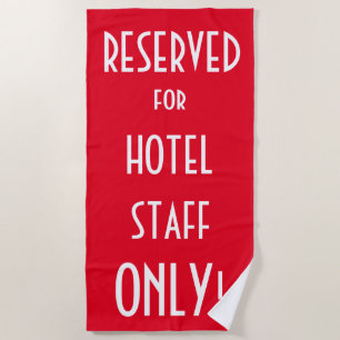 Fun humour red beach towel
