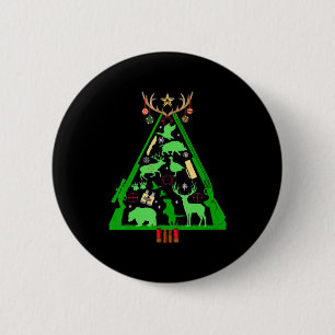 Fun Hunting Deer and Elk Hunter Christmas Tree Hun 2 Inch Round Button