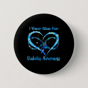 Fun I Blue Wear Diabetes Awareness Mother's Day Ch 2 Inch Round Button