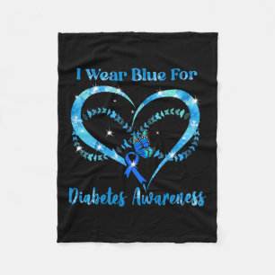 Fun I Blue Wear Diabetes Awareness Mother's Day Ch Fleece Blanket