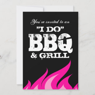 Fun I do BBQ couples douche fiançailles invitation