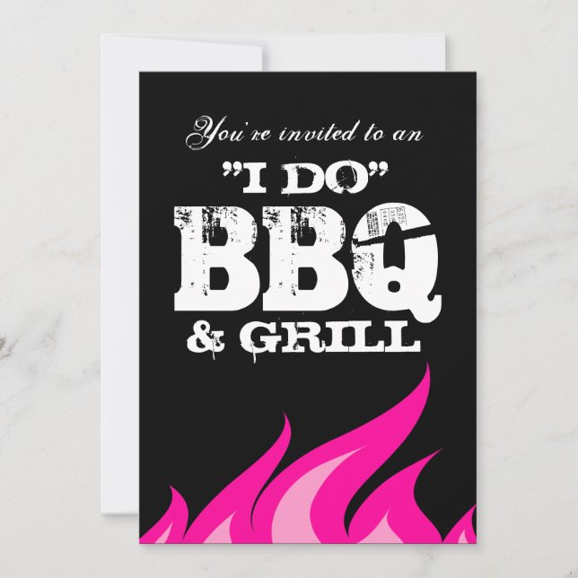 Fun I do BBQ couples douche fiançailles invitation (Devant)