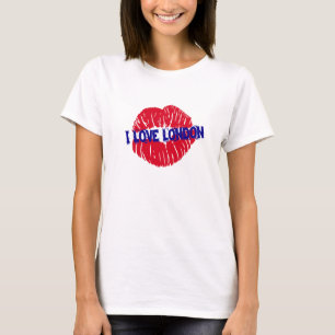 Fun "I Love London" red lipstick kiss subway sign, T-Shirt