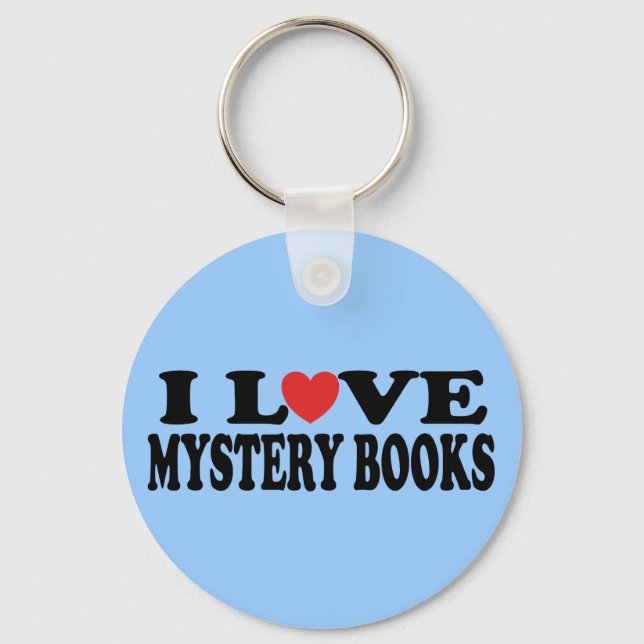 Fun I Love Mystery Books T-shirt Keychain (Front)