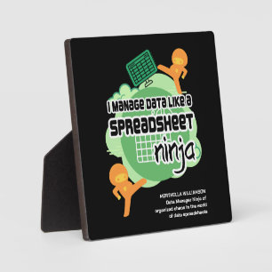 Fun I Manage Data SPREADSHEET NINJA Plaque