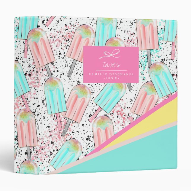 Fun Ice Cream Pattern Binder (Front/Spine)
