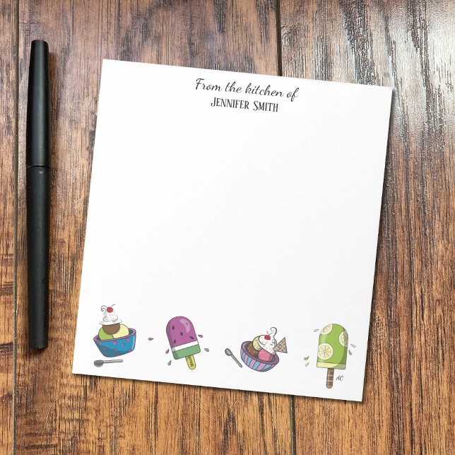 Fun Ice Creams Personalized Notepad (Creator Uploaded)