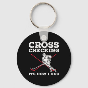 Fun Ice Hockey Art For Men Women Kids Ice Hockey L Keychain