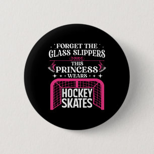 Fun Ice Hockey Art For Women Girls Ice Hockey Play 2 Inch Round Button