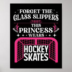Fun Ice Hockey Art For Women Girls Ice Hockey Play Poster
