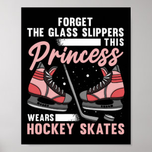 Fun Ice Hockey Art For Women Girls Ice Hockey Play Poster