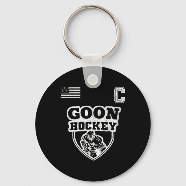 Fun Ice Hockey - Team Goon Captain  Keychain (Front)