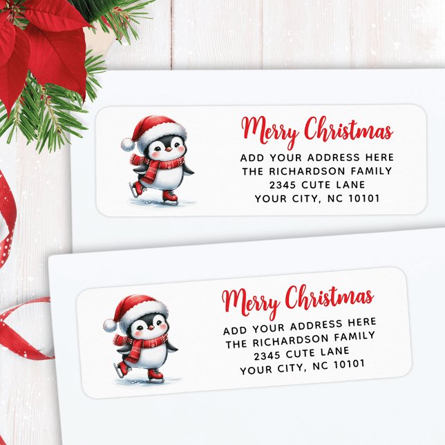 Fun Ice Skating Penguin in Red Merry Christmas (Creator Uploaded)