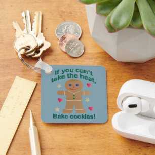 Fun "If You Can't Take the Heat" Gingerbread Man Keychain