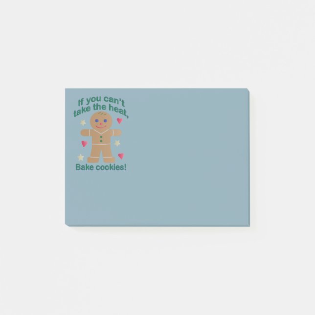 Fun "If You Can't Take the Heat" Gingerbread Man Post-it Notes (Front)