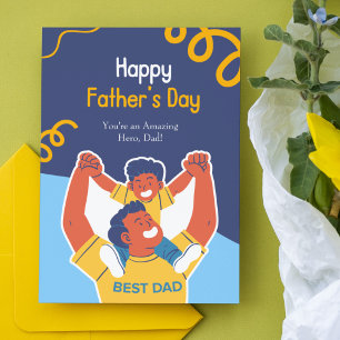 Fun Illustrated Father’s Day Card   Best Dad