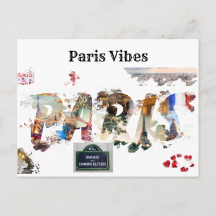 Fun illustration Paris Historic Landmark Postcard