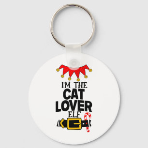 Fun Im The Cat Lover Elf Costumes Christmas Family Keychain