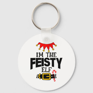 Fun Im The Feisty Elf Costumes Christmas Family Ma Keychain