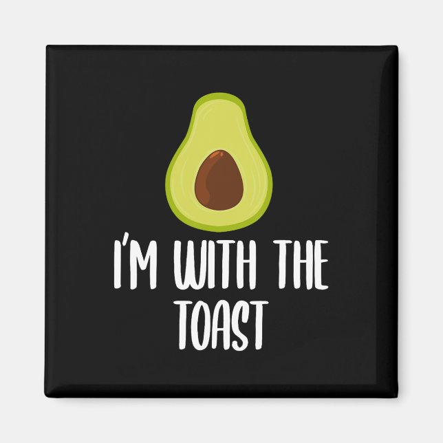 Fun I'm With The Toast Avocado Halloween Couples C Magnet (Front)