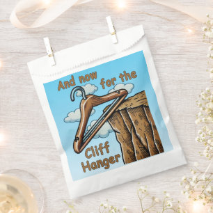 Fun Image of Cliff Hanger with Playful Wordplay Favour Bag