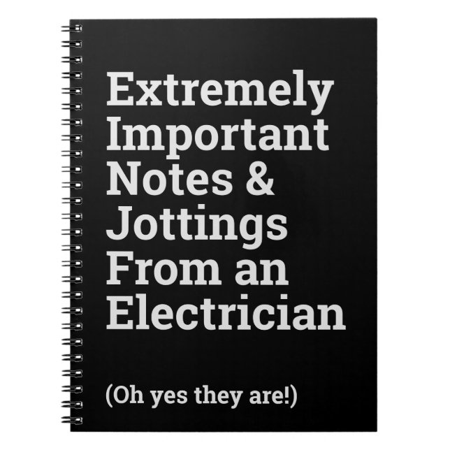 Fun Important Electrician Notebook (Front)