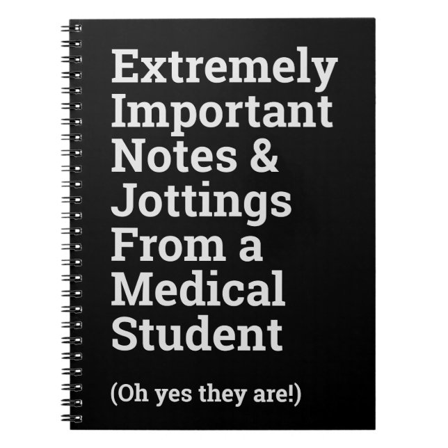 Fun Important Medical Student Notebook (Front)