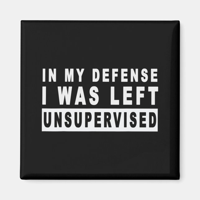Fun In My Defence I Was Left Unsupervised  Magnet (Front)
