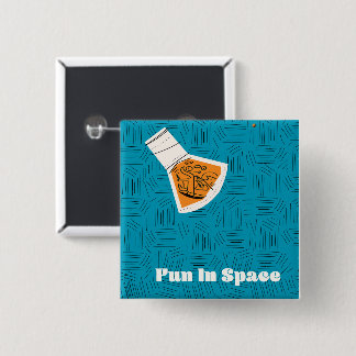 Fun in Space Vintage space poster 2 Inch Square Button