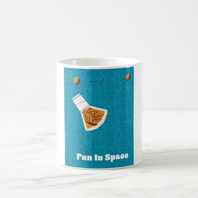 Fun in Space Vintage space poster Coffee Mug (Center)