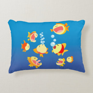 Fun in The Fish Tank (Cartoon Fish) Accent Pillow
