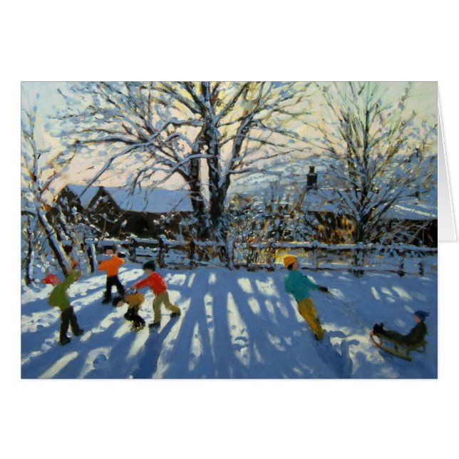 Fun in the snow Tideswell Derbyshire (Front Horizontal)