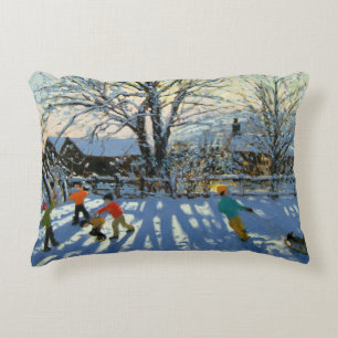 Fun in the snow Tideswell Derbyshire Accent Pillow
