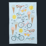 Fun in the sun bikes ice cream kitchen towel<br><div class="desc">Decorate your kitchen with this fun in the sun dish towel. Makes a great housewarming or wedding gift! 
You can customize it and add text too.
Check my shop for lots more colours and patterns!</div>