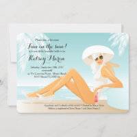 Fun in the Sun Bridal Shower Pool Party Invitation